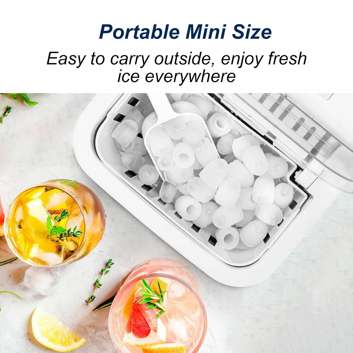 Countertop Ice Maker, Ice Maker Machine 6 Mins 9 Bullet Ice, 26.5lbs/24Hrs, Portable Ice Maker Machine with Self-Cleaning, Ice Scoop, and Basket (Black) Zlinke