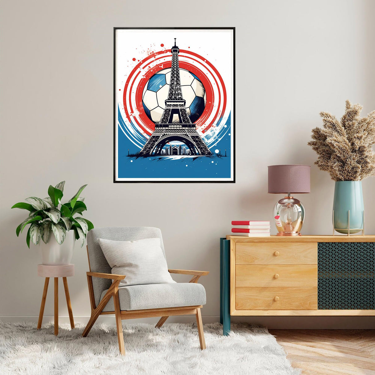 SKRYUIE Paint by Numbers Kit for Adults Beginner Paris Tower, Acrylic Soccer Ball Oil Painting by Numbers Kits with PaintBrushes Paintwork Art Crafts Canvas for Home Decor 16x20 inch 16 SKRYUIE
