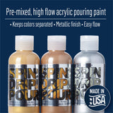 FolkArt, Mad Drizzle Metallics Pre-Mixed Acrylic Set, Set of 3 Premium High Gloss Finish Fluid Pouring Paints Perfect for Indoor & Outdoor Arts and Crafts Projects, 50417 FolkArt