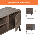 Mid-Century Modern TV Stand for 55 inch TV Entertainment Center Wood TV Table Media Console with Metal Legs for Living Room Bedroom, 43'' Rusitc Brown WAMPAT