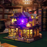 Plustopoy DIY Miniature House Kit Tiny House Model Kit with Open-able Door, DIY Wooden Dollhouse Miniature Kit for Adults Teens, Creative Crafts Book Nook Magic Model Kits, Home Decor Plustopoy