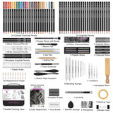 HIFORNY 126 PCS Drawing Kit Sketching Pencil Set,Sketch Pencils Art Supplies with 3-Color Sketchbook,Graphite,Charcoal,Blending Tools,Drawing Pencils for Adults Artists in Zipper Case HIFORNY