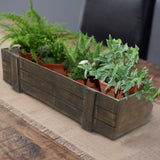 SE SIMPLE ELEMENTS Rectangle Natural Cunninhamia Wood Planter Box with Liner Rustic Farmhouse Planter Box for Flowers and Plants 18" L x 5" W x 5" H - Brown SE SIMPLE ELEMENTS
