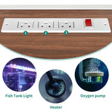 YITAHOME Heavy Duty 55-75 Gallon Fish Tank Stand with Power Outlet, Marble Aquarium Stand for Fish, Turtle, Reptile Terrarium, Shelves for Fish Tank Accessories Storage, 860LBS Capacity, White & Walnut YITAHOME