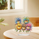 JJFox DIY Tabletop Diamond Art Painting Kit，Desktop Ornament Special Shaped Rhinestone Desk Placement Ornament，Home Stand Up Gem Painting Craft Kit，Gift，Double Sided (Bird) JJFox