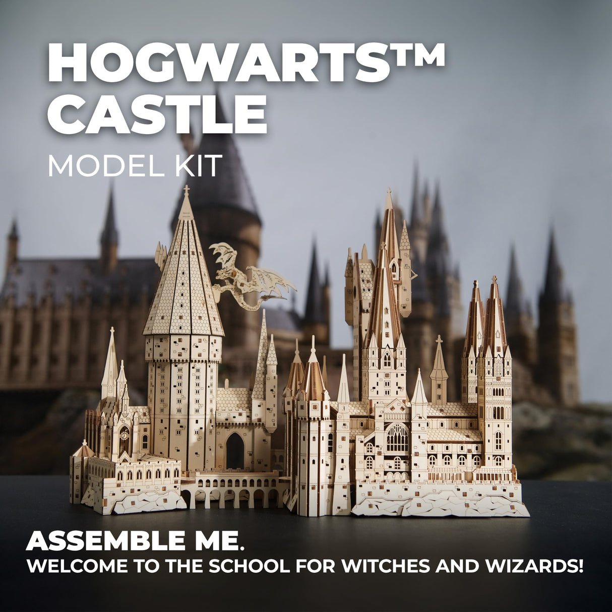UGEARS Harry Potter Hogwarts Castle Building Blocks for Adults - Harry Potter Wooden Puzzle for Teens - 3D Jigsaw Puzzles for Adults - Harry Potter Castle Model UGEARS