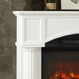 HOMCOM Modern Fireplace Mantel, Freestanding Fireplace Surround with Leg for Electric Fireplaces, 43.25" W x 42.75" H, White HOMCOM