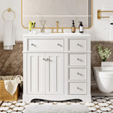 36 Inch Bathroom Vanity with Sink, Bathroom Vanities 36-Inch with Sink, Modern 36 Bathroom Sink Vanity with 2 Drawers, 1 Flip Drawer and Cabinet for Bathroom No Mirror (White) Mirightone