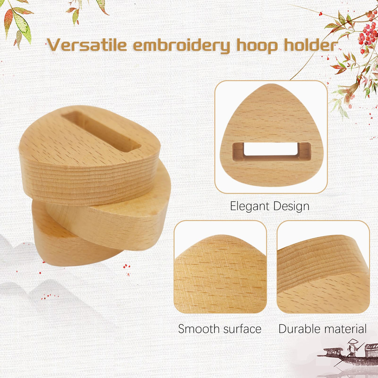 GeryVtee 6 Pcs Small Embroidery Hoop Stand Embroidery Hoop Display Stand Embroidery Frames for Display Embroidery Cross Stitch Hoop Accessories Decor (Triangle) GeryVtee