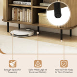 LOKO Kitchen Sideboard Buffet Cabinet, Credenza Storage Cabinet with Sliding Tambour Doors, Adjustable Shelves, Mid Century Modern Console Table for Living Room, Entryway LOKO