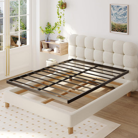 Upcanso Full Size Box Spring Bed Base 2 Inch, Low Profile Metal Boxspring Full Size Bunkie Board 2 Inch, 3000 Lbs Max Weight Capacity Mattress Foundation, Noise-Free, Easy Assembly Upcanso