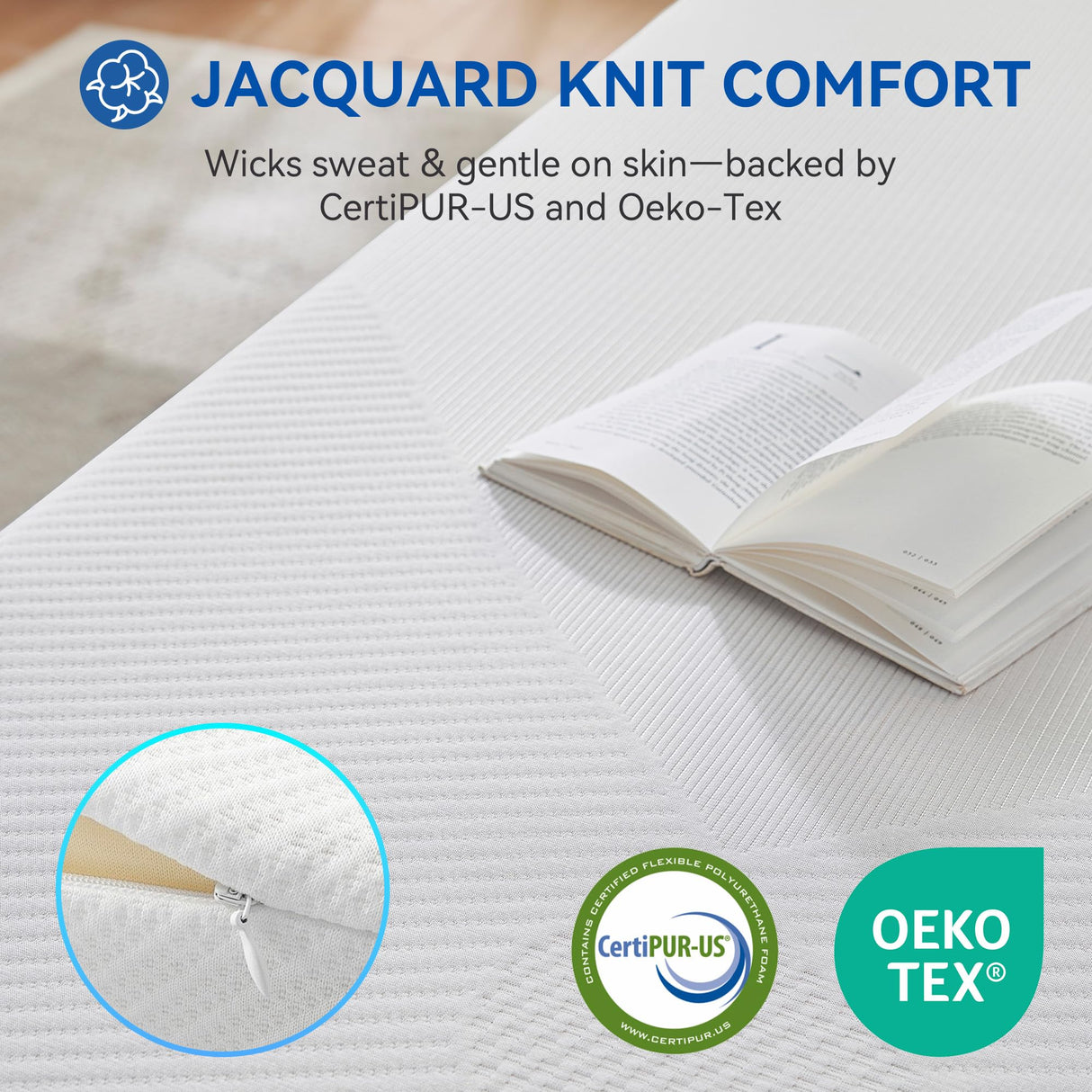 BedsPick 8 Inch Twin Mattress, Cooling Gel Memory Foam for Pressure Relief, CertiPUR-US Certified Medium Firm Twin Size Mattress in a Box, Removable Washable Cover BedsPick