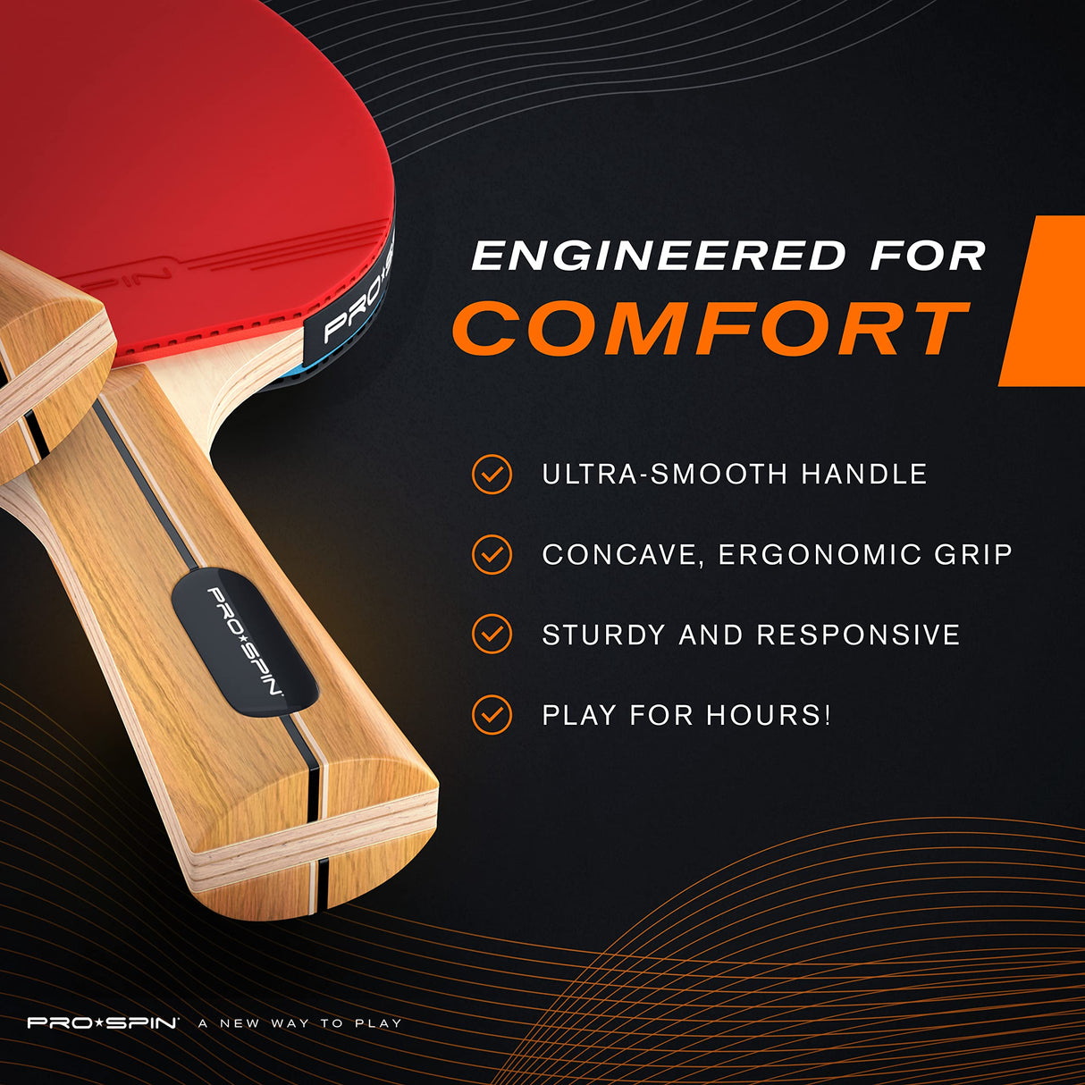 PRO SPIN Ping Pong Paddles - High-Performance Set with Premium Table Tennis Rackets, 3-Star Ping Pong Balls, Compact Storage Case | Professional Quality Ping Pong Paddle Set (4-Player Set) PRO SPIN
