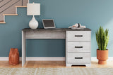 Signature Design by Ashley Shawburn 3-Drawer Home Office Desk, 54" W x 19" D x 29" H, White & Gray Signature Design by Ashley
