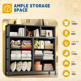 DWVO 9 Drawers Dresser for Bedroom, Fabric Storage Tower for Living Room, Entryway - Sturdy Steel Frame, Wooden Top & Easy Pull Fabric Bins DWVO