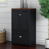 Bush Fairview 41.69-Inch H Storage Cabinet with 3 Shelves, Antique Black/Hansen Cherry (WC53980-03) Bush Business Furniture