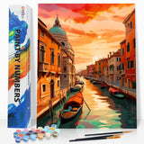 Paint by Numbers Kit for Adults Rolled Canvas - 16x20 Inch Venice Adult Paint by Number Kits on Canvas for Beginners, DIY Acrylic Oil Number Painting Kits with Gift Box for Home Wall Decor Gift Offito