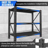 47.2''H Garage Shelving 5000LBS Heavy Duty Garage Storage Shelves Industrial Shelf Unit Easy Assembly 3 Tier Adjustable Metal Shelving Storage Organizer,47.2" H*51.2" W*24" D Metallitrend