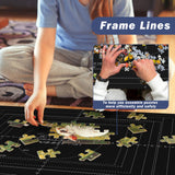 Jigsaw Puzzle Mat Roll Up Fits 2000 1500 1000 Pieces Puzzles, Large Pad Table Non-Slip Board Saver Mats Portable Organizer, 41" x 29" + Inflatable Tube, 3 Straps, Keeper Storage Bag, Adults Kids Gifts Genovega