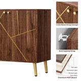 Vrullu Storage Cabinet, Free Standing Buffet Cabinet, Morden Sideboard and Buffet Storage, Wood Accent Cabinet for Living Room, Hallway, Entryway (1, Brown) Vrullu