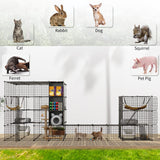 YITAHOME Outdoor Cat Enclosures Catio Large Cat Cage Cat House with Roof Hammock Platforms DIY Pet Kennels Playpen for 1-6 Cats Rv Garden YITAHOME
