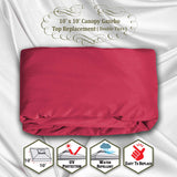 BenefitUSA Canopy ONLY 10'X10' Replacement Gazebo Canopy top Patio Pavilion Cover Sunshade plyester Double Tiers-Burgundy BenefitUSA