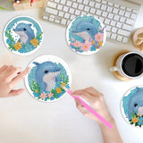 AiYuanzsh 4 PCS Diamond Painting Coaster Kits, Animal Dolphin Diamond Art Coasters 5D Diamond Painting Kits for Adults Beginners, Diamond Art Craft Supplies Christmas Gift AiYuanzsh