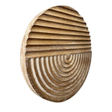 Musanpou Hand-carved Wood Wall Decor featuring Artistic Round Design for Farmhouse and Country-style Interiors | Wall Art Decoration | 11.8 inches x 11.8 inches (Natural) Musanpou