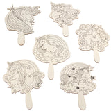 Paint Your Own Mirror Kids Party Craft Kits (12 Unicorn Friends Wood Mirrors)- Each Kit Has its Own Brush & Four Paints- Fun, Unique Birthday Favors, Summer Camp Art Activity, Classroom School Project Idiy
