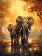 Reofrey DIY Diamond Art Painting Kit for Adults - Elephant, Animal Full Drill Round Rhinestone Painting Accessories, Cross Stitch Embroidery for Crafts (30x40 cm/ 12x16 inch) Reofrey