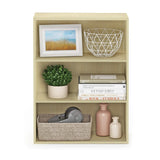 Furinno PASIR Book Shelf, 3-Tier Bookshelf, Bookcase, 9.7" x 23.7" x 31.5", for Living Room, Bedroom, Home Office, Steam Beech Furinno