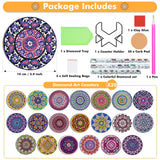 Caffox 20 Pieces Diamond Art Painting Coasters Kit with Holder, Diamond Art Coasters, DIY Diamond Art Crafts Projects, Diamond Art Kits for Adults and Beginners(Mandala Style) Caffox