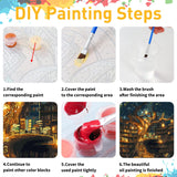 Paint by Numbers for Adult, Tree Paint by Numbers Kit for Adults Beginners, DIY Book Acrylic Painting on Canvas for Home Wall Art Decor 16x20Inch Mandun