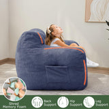 HIGOGOGO Giant Bean Bag Chairs,Big Comfy Chair Sofa for Bedroom Living Room, Large Lazy Bean Bag Chair with Pocket Armrests for Gaming, Reading HIGOGOGO