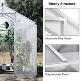TROPOW 6.25 x 6 Ft Greenhouse for Outdoors with Quick Structure, Aluminum Alloy & Polycarbonate Green House with 24" x 23" Roof Windows Vent, Walk in Sunroom for Patio, Backyard, Garden,Silver TROPOW