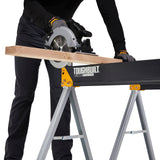 ToughBuilt - Folding Sawhorses/Jobsite Table - Sturdy, Durable, Lightweight, Heavy-Duty, 100% High Grade Steel, 1100lb Capacity, Easy Carry Handle - (TB-C300-2) - 2 Pack ToughBuilt
