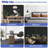 BUBOS 10 Pack Large Acoustic Panels,47.2" X 23.6" X 0.4" Acoustical Wall Panel,Self-Adhesive Sound Proof Foam Panels, Decorative Soundproof Wall Panels for Home Studio Office,White BUBOS