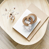 Oakrain Rustic Wood Chain Link for Home Decor, Handmade Carved 3 Link Wood Knot & Wood Beads, Natural Boho Farmhouse Table Decor, Best Housewarming Gifts (2 Pcs, 8.7inch) Oakrain