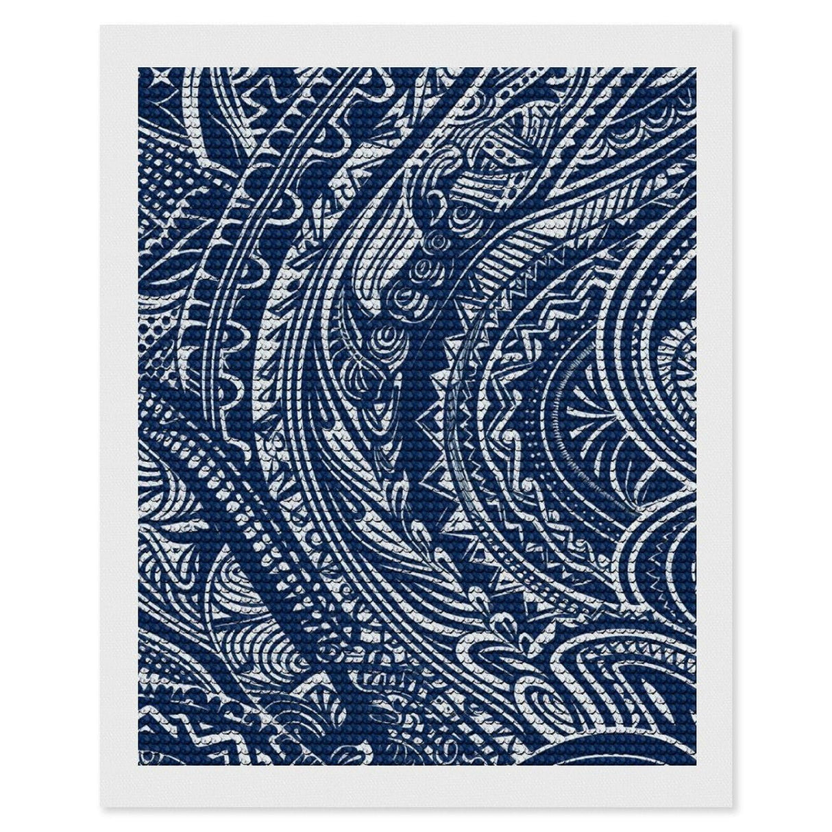 YKLBV Diamond Art Kits for Adults Diamond Painting Kits for Adults DIY Paint with Round Full Drill Diamonds Paintings Blue Polynesian Maori Tribal Pattern Gem Art for Home Wall Decor Gift YKLBV