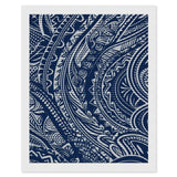 YKLBV Diamond Art Kits for Adults Diamond Painting Kits for Adults DIY Paint with Round Full Drill Diamonds Paintings Blue Polynesian Maori Tribal Pattern Gem Art for Home Wall Decor Gift YKLBV