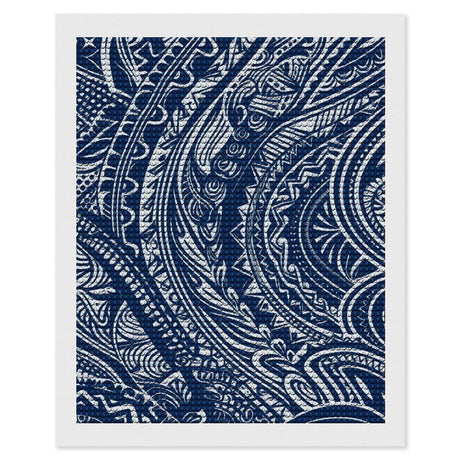YKLBV Diamond Art Kits for Adults Diamond Painting Kits for Adults DIY Paint with Round Full Drill Diamonds Paintings Blue Polynesian Maori Tribal Pattern Gem Art for Home Wall Decor Gift YKLBV