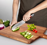 Gtencemen Large Acacia Wood Cutting Board with Handle Wooden Charcuterie Board Kitchen Chopping Block for Meat Cheese Vegetable Bread Fruit Serving Boards Wood Butcher Block Carving Board, 17" X 13" Gtencemen