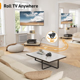 Perlegear Mobile TV Stand with Power Outlet, Tilt & Swivel Rolling TV Cart for 32-75 inches TVs up to 110 lbs, Height Adjustable Rolling TV Stand White with Wheels, Max VESA 600x400mm, PGTVMC17W Perlegear