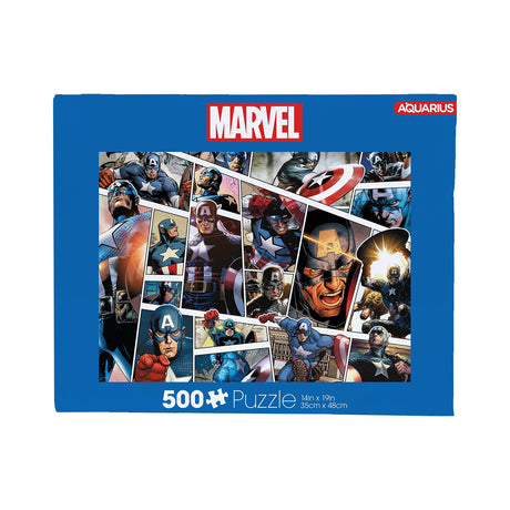 AQUARIUS Marvel Captain America Puzzle (500 Piece Jigsaw Puzzle) - Glare Free - Precision Fit - Officially Licensed Marvel Merchandise & Collectibles - 14x19 Inches AQUARIUS