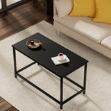 SAYGOER Small Black Coffee Table Simple Modern Open Design Rectangular Minimalist Center Table for Living Room Small Spaces, Easy Assembly, 31.5 x 15.7 x 17.7, Black SAYGOER