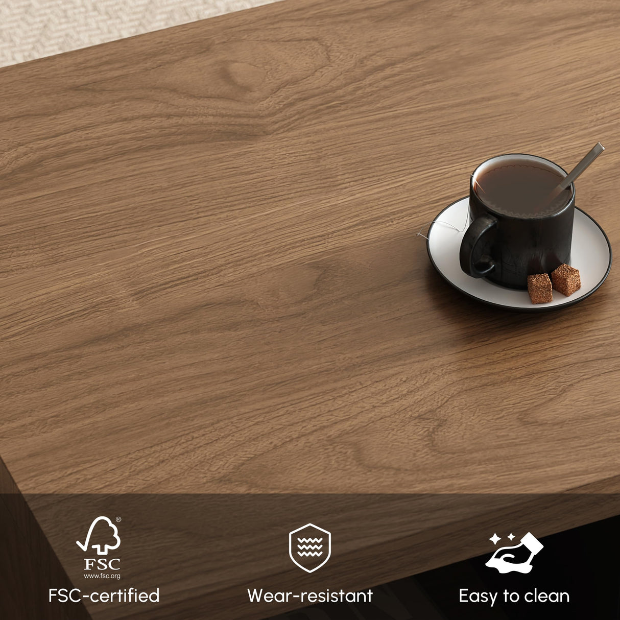 homary Extendable Coffee Table, 47"-69" Expandable Walnut Coffee Table with 2 Drawers, Modern Adjustable Center Table for Living Room & Small Spaces (Black & Walnut) homary