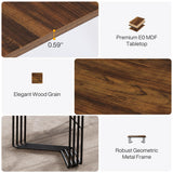 Tribesigns 78.74-Inch Conference Table, 6.56 ft 2 Person Desk Home Office Desk with Sturdy Geometric Metal Frame, Meeting Table Business Seminar Table for 8-10 People, Rustic Brown & Black Tribesigns