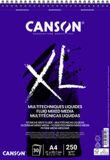 CANSON XL® Fluid Mixed Media Pad for Liquid Mixing Techniques, DIN A4, 30 Sheets, 250 g/m2 Canson