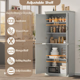 GarveeHome Pantry Cabinet, Freestanding Kitchen Pantry Storage Cabinet,70" Cupboard, Tall Storage Cabinet with Doors and Adjustable Shelves, for Bathroom, Dining Room, Living Room, Gray GarveeHome