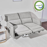 MCombo 60" Wall Hugger Power Loveseat Recliner Sofa with Adjustable Headrest, RV Reclining Loveseat with USB and Type C Charge Ports for Living Room 6924 (Light Grey) MCombo